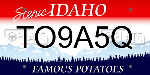 TO9A5Q Idaho License Plate