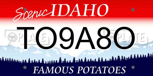 TO9A8O Idaho License Plate