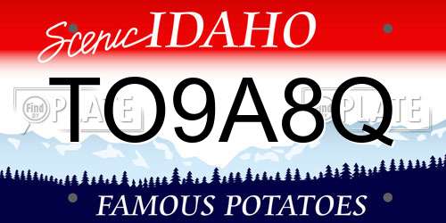 TO9A8Q Idaho License Plate