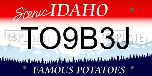 TO9B3J Idaho License Plate