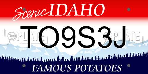 TO9S3J Idaho License Plate