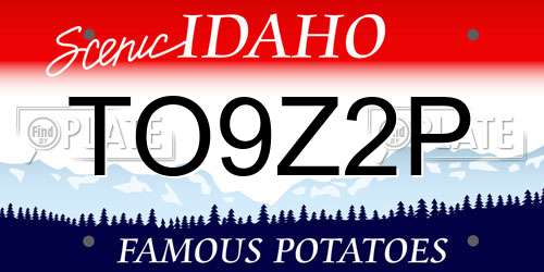 TO9Z2P Idaho License Plate
