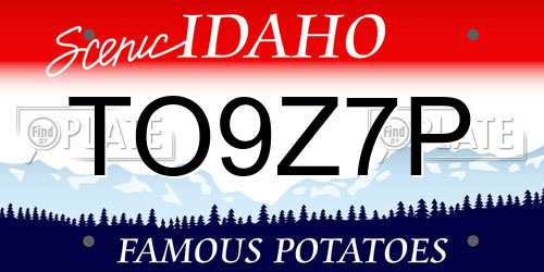 TO9Z7P Idaho License Plate