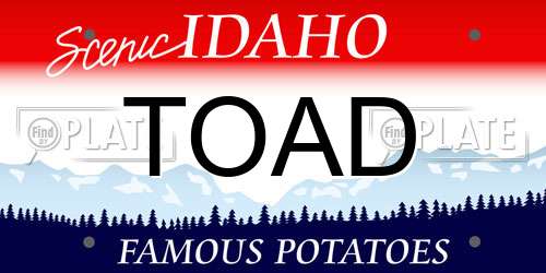 TOAD Idaho License Plate