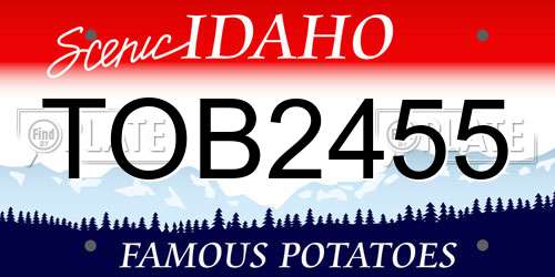TOB2455 Idaho License Plate