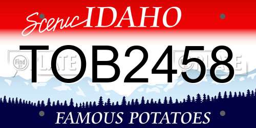 TOB2458 Idaho License Plate