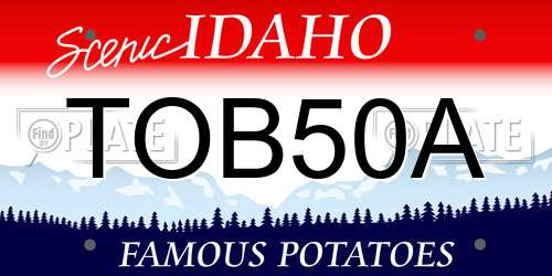 TOB50A Idaho License Plate