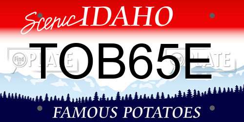 TOB65E Idaho License Plate