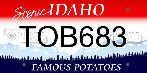 TOB683 Idaho License Plate