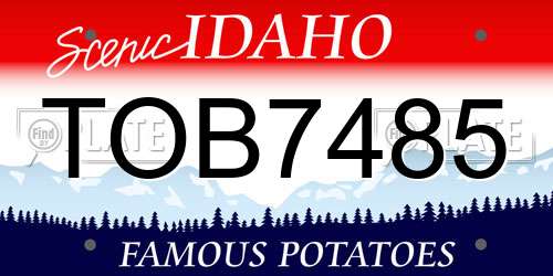 TOB7485 Idaho License Plate