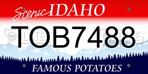 TOB7488 Idaho License Plate