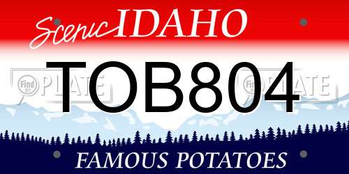 TOB804 Idaho License Plate