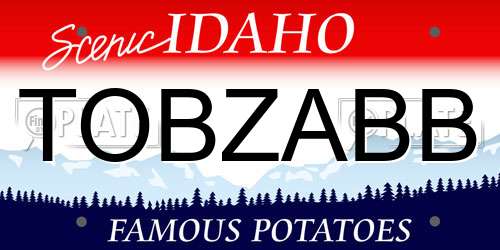 TOBZABB Idaho License Plate