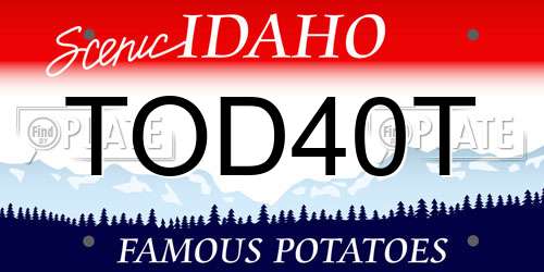 TOD40T Idaho License Plate