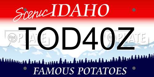 TOD40Z Idaho License Plate