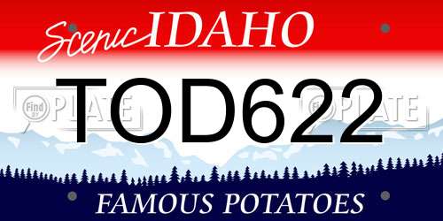 TOD622 Idaho License Plate