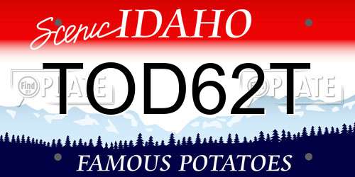 TOD62T Idaho License Plate