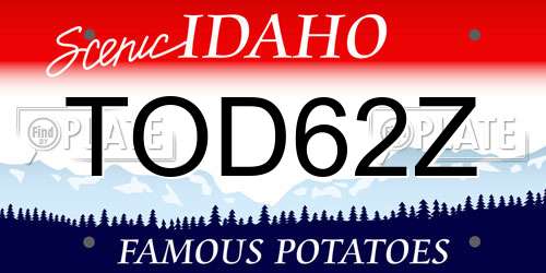 TOD62Z Idaho License Plate