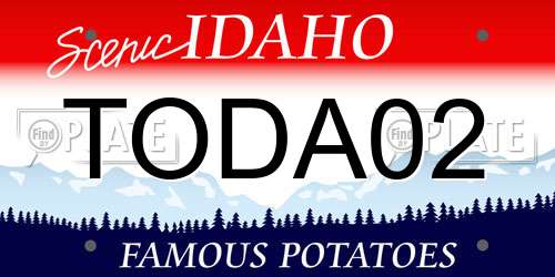 TODA02 Idaho License Plate
