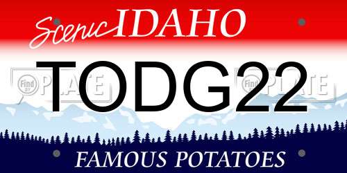 TODG22 Idaho License Plate