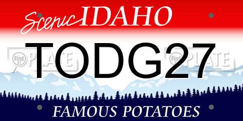 TODG27 Idaho License Plate
