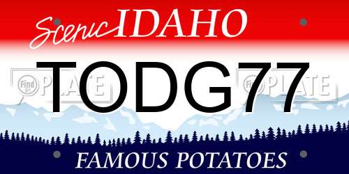 TODG77 Idaho License Plate