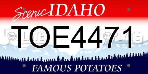 TOE4471 Idaho License Plate
