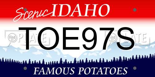 TOE97S Idaho License Plate