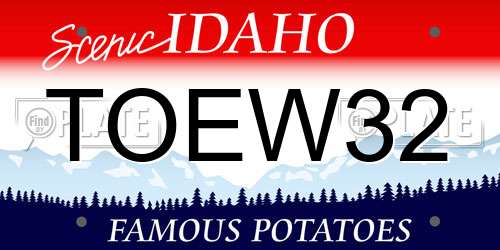 TOEW32 Idaho License Plate