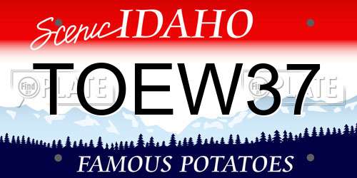 TOEW37 Idaho License Plate