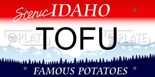 TOFU Idaho License Plate