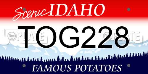 TOG228 Idaho License Plate