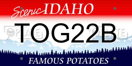 TOG22B Idaho License Plate