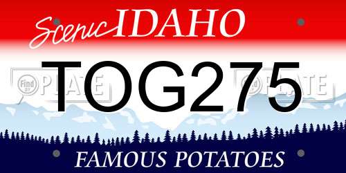 TOG275 Idaho License Plate