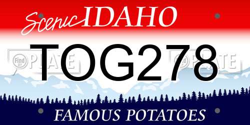 TOG278 Idaho License Plate