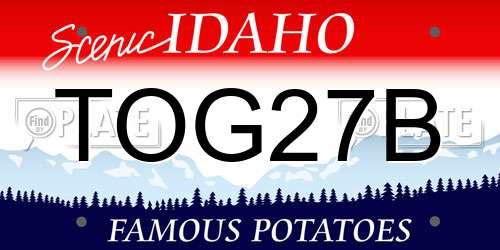 TOG27B Idaho License Plate