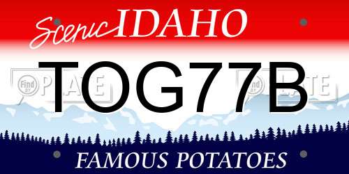 TOG77B Idaho License Plate