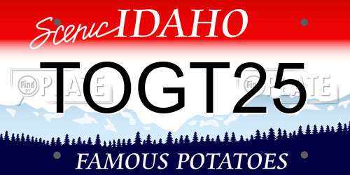 TOGT25 Idaho License Plate
