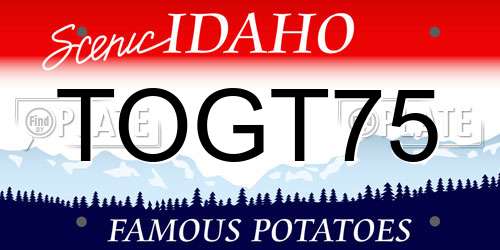 TOGT75 Idaho License Plate