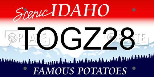 TOGZ28 Idaho License Plate
