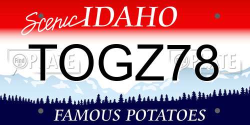 TOGZ78 Idaho License Plate