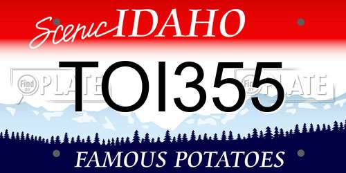 TOI355 Idaho License Plate