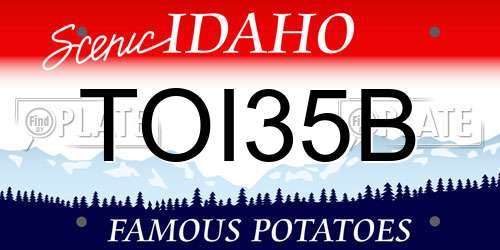 TOI35B Idaho License Plate