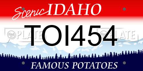 TOI454 Idaho License Plate