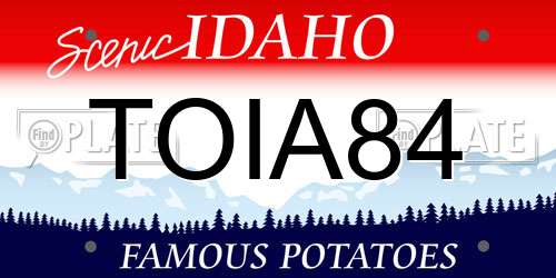 TOIA84 Idaho License Plate