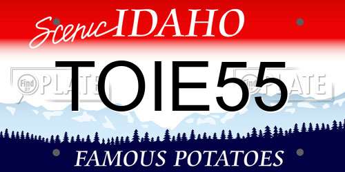 TOIE55 Idaho License Plate
