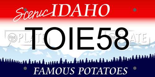 TOIE58 Idaho License Plate