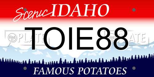 TOIE88 Idaho License Plate