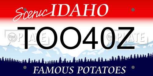TOO40Z Idaho License Plate