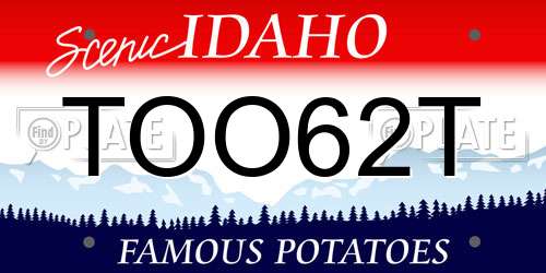 TOO62T Idaho License Plate